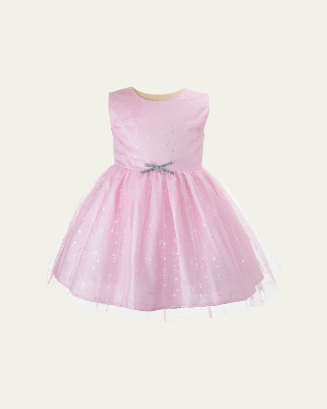 Girl's Sparkle Star Tulle Dress, Size 2-14